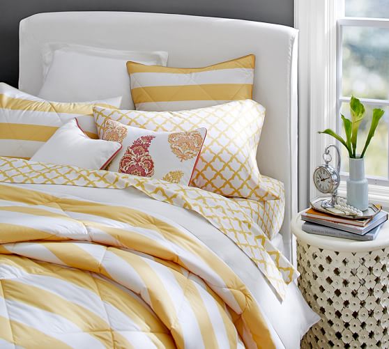 pottery barn yellow duvet