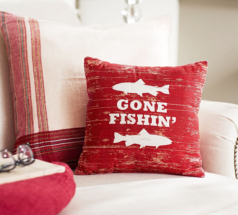 Gone Fishing Decorative Pillow Pottery Barn