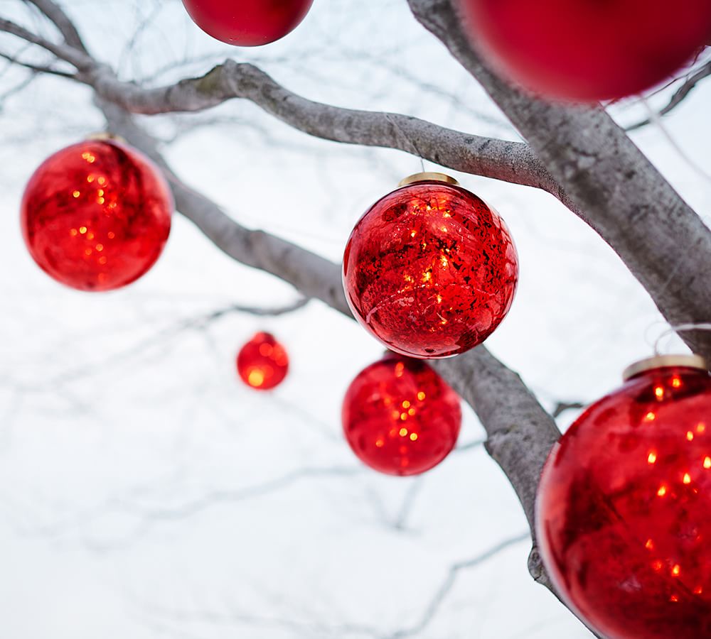 Light Up Red Mercury Hanging Orb | Pottery Barn