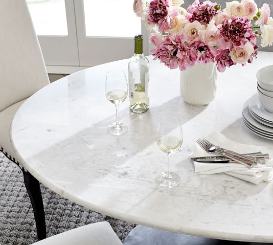 faux marble oval dining table