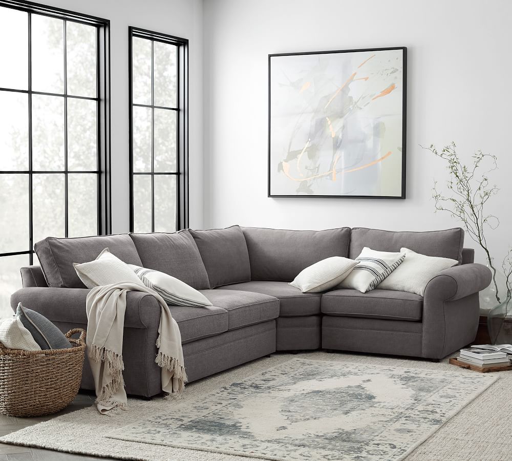 Pearce Roll Arm Upholstered 3-Piece Sleeper Sectional with Wedge