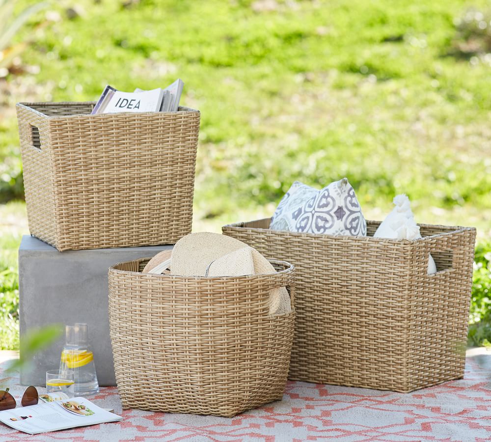 Torrey Outdoor Storage Baskets Natural Pottery Barn