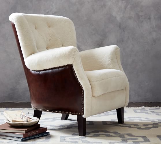 pottery barn shearling chair