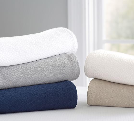 Safi Two Tone Grey 100% Cotton Throw Blankets Wave Design 170cm x 200cm NEW 