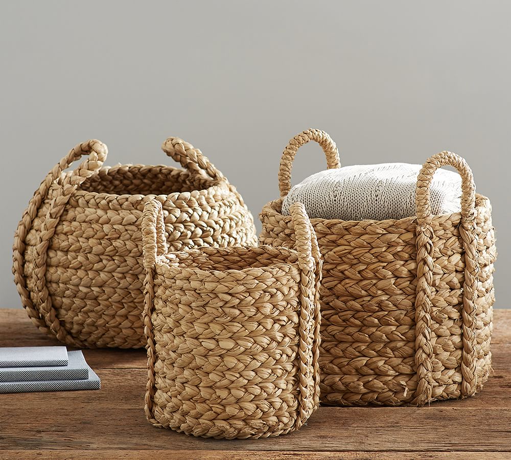 Beachcomber Handwoven Seagrass Round Handled Baskets