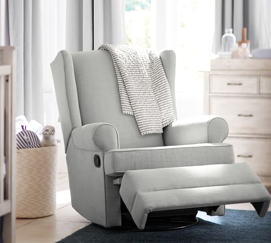 pottery barn wingback swivel glider & recliner