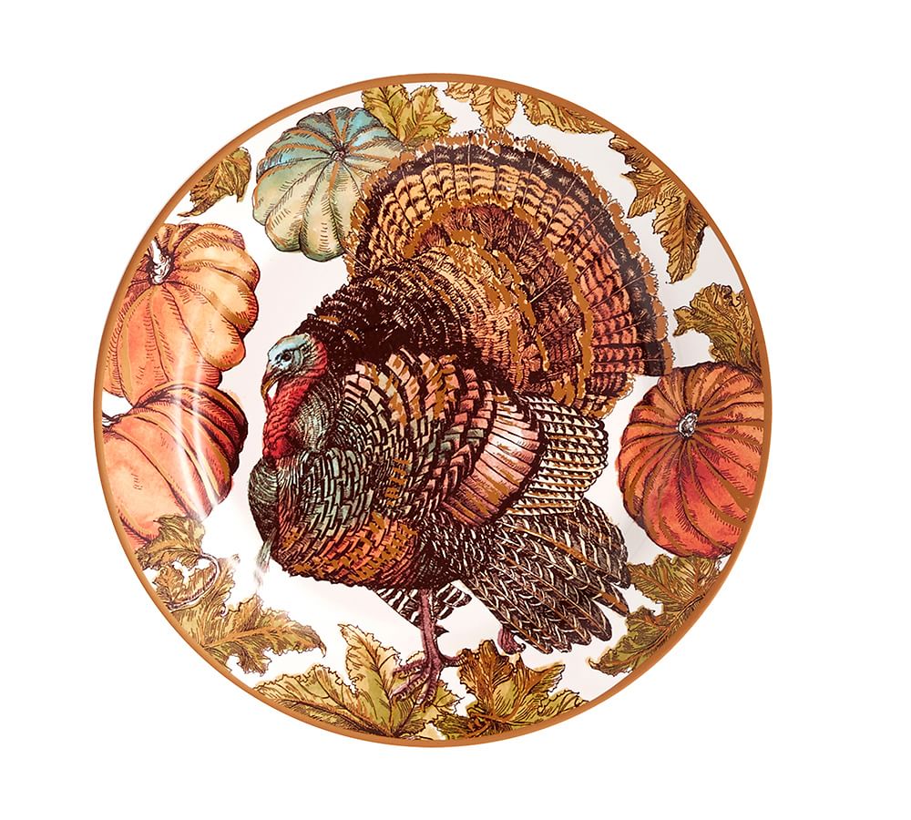 Heritage Turkey Salad Plate, Set of 4 Pottery Barn