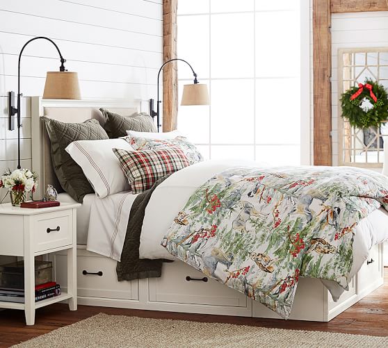 pottery barn christmas duvet cover