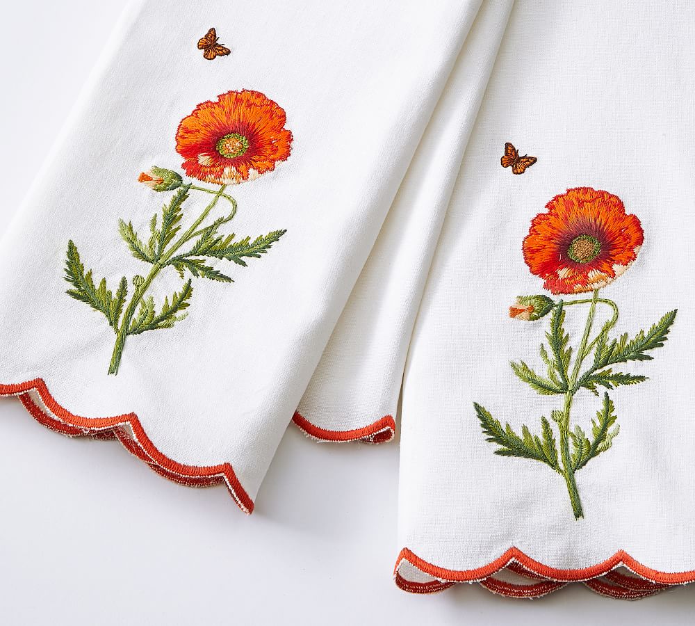 Poppy Print Guest Towel Set of 2 Pottery Barn