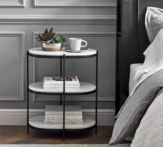 pottery barn side table marble