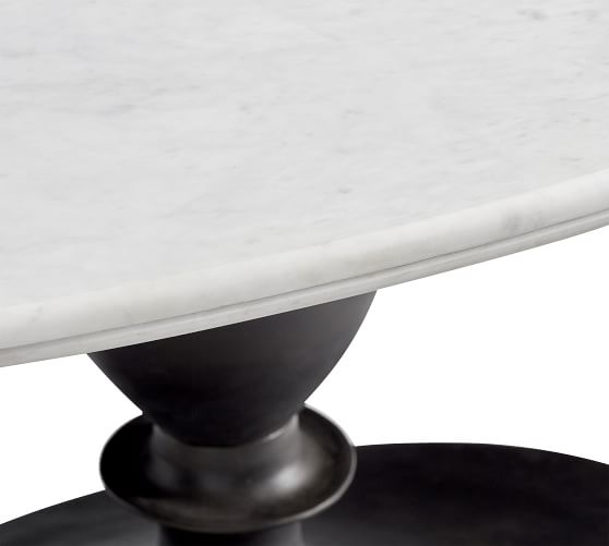 black oval pedestal dining table