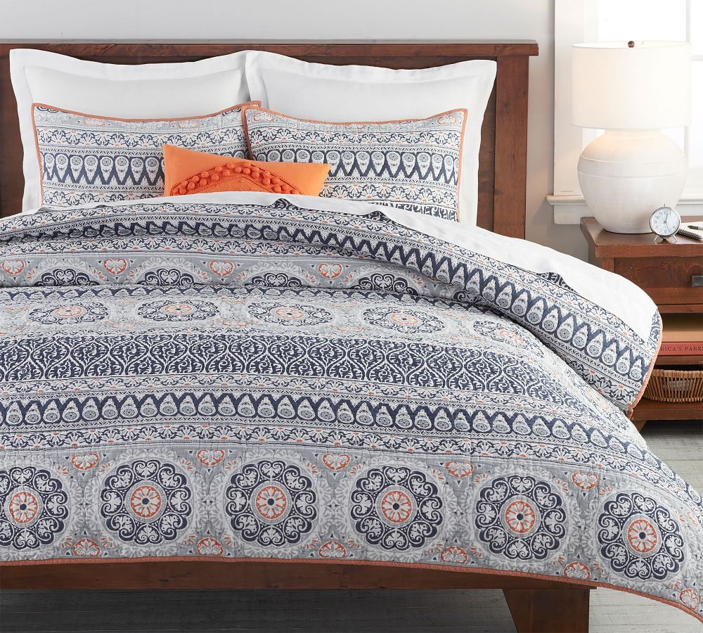 pottery barn orange duvet