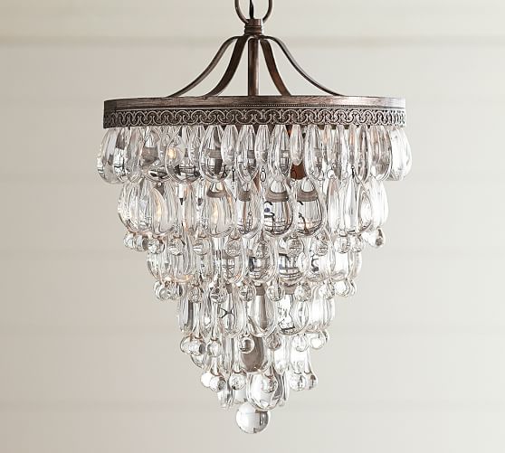 pottery barn crystal chandelier