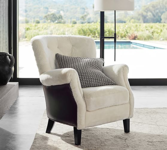 pottery barn shearling chair