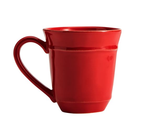 red porcelain mugs