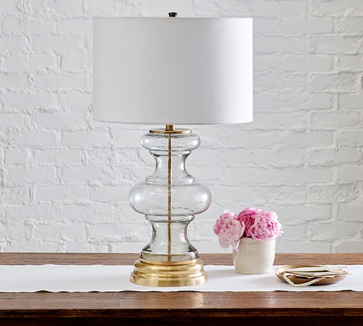 pottery barn glass table lamp