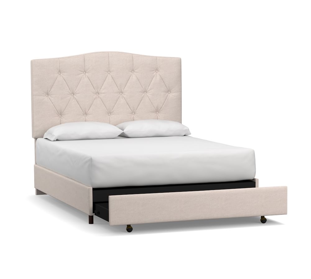 Elliot Curved Footboard Upholstered Storage Bed | Pottery Barn