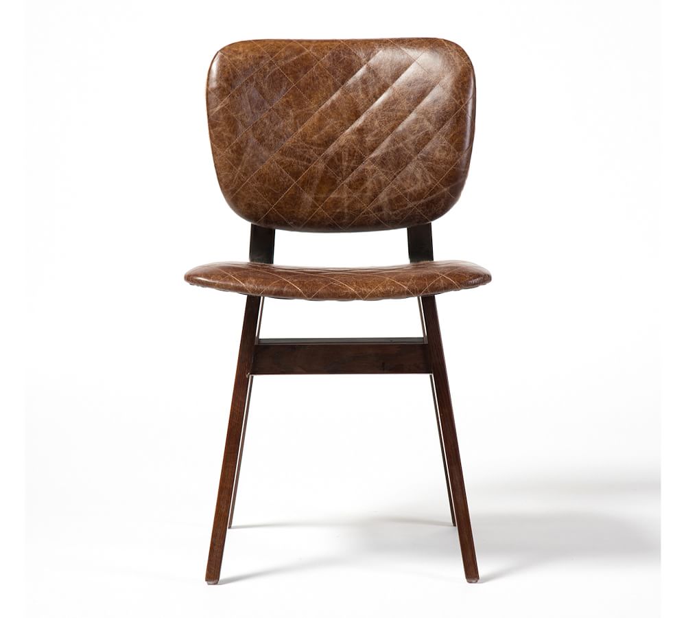 Roblar Quilted Leather Dining Chair, Set of 2 | Pottery Barn