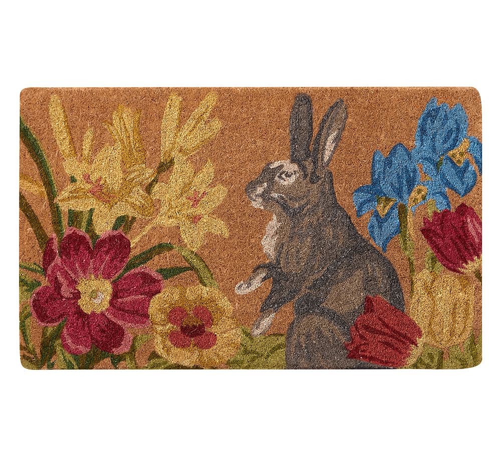 Botanical Bunny Doormat Pottery Barn