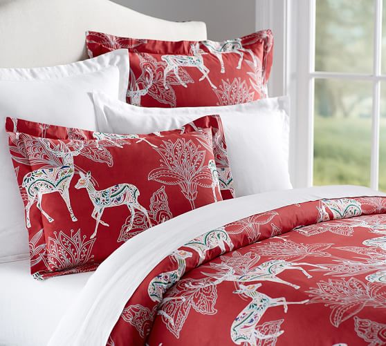 pottery barn christmas duvet cover