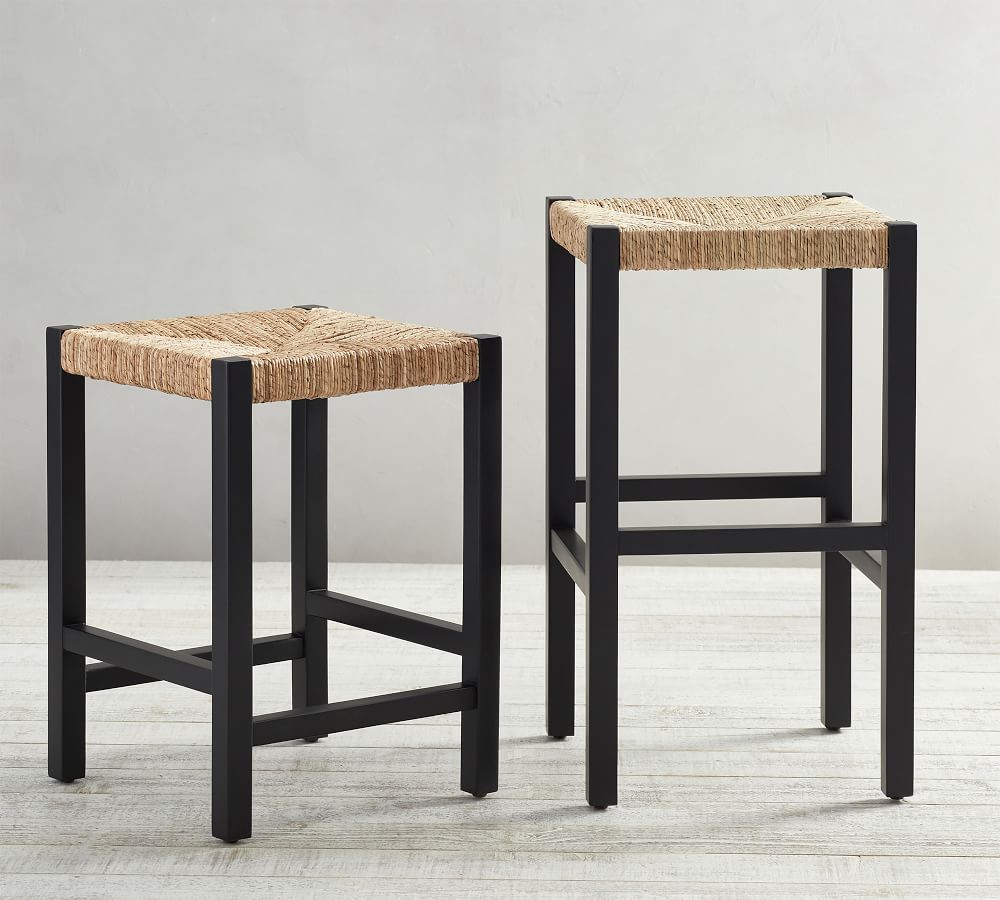Malibu Woven Backless Bar & Counter Stools Pottery Barn