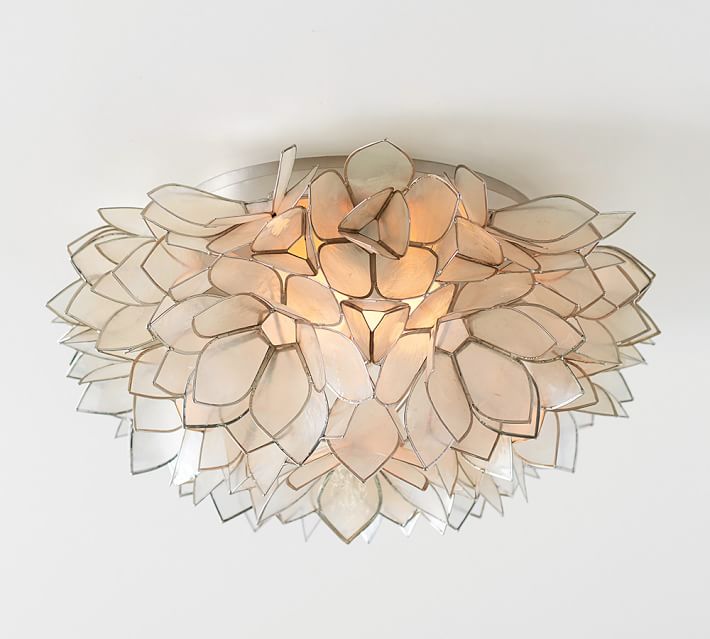 capiz flush mount chandelier