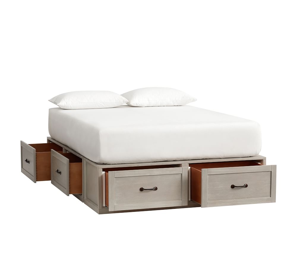 Stratton Storage Platform Bed Frame with Drawers Wooden Beds Pottery Barn