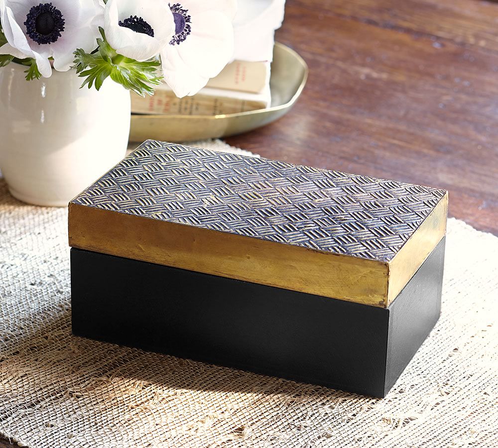 Wood & Gold Box Pottery Barn