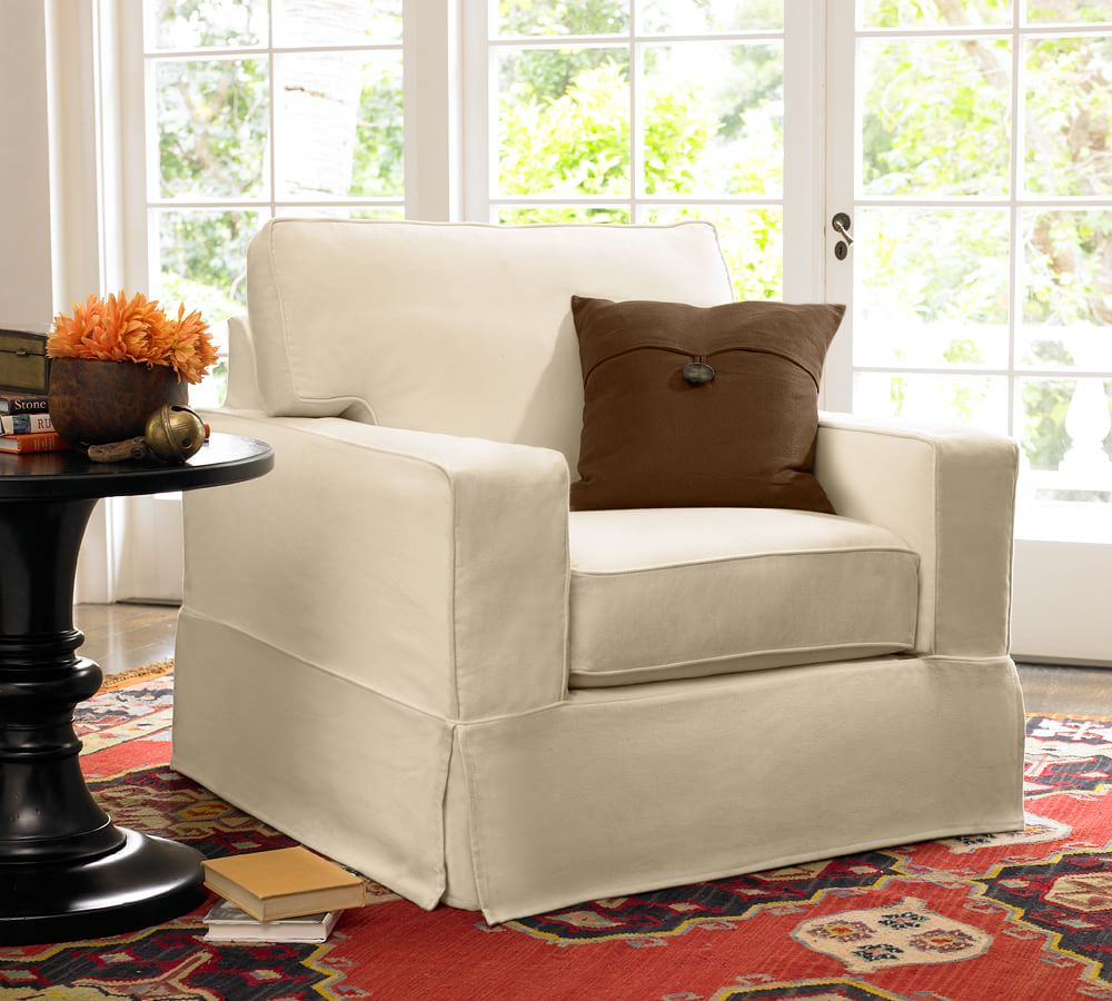 pottery barn comfort roll arm chair slipcover