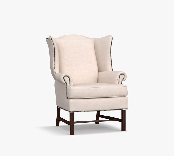 cream colored wingback chairs