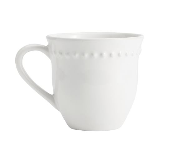 pottery barn white coffee mugs