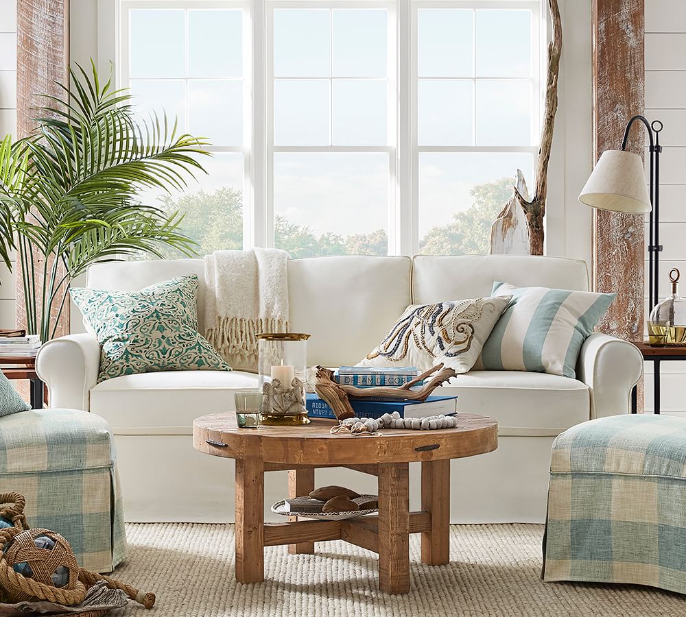 Buchanan Roll Arm Slipcovered Fabric Sofa Collection | Pottery Barn