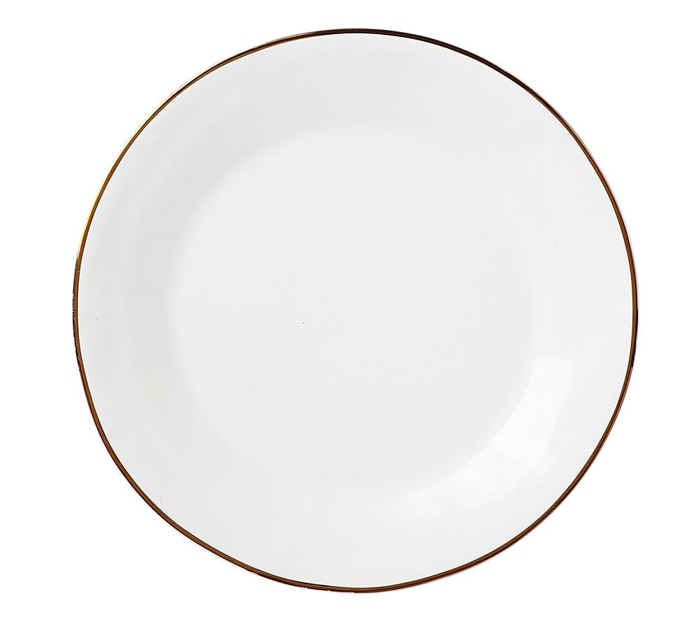 Gigi Gold Rim Dinner Plate, Set of 4 Pottery Barn
