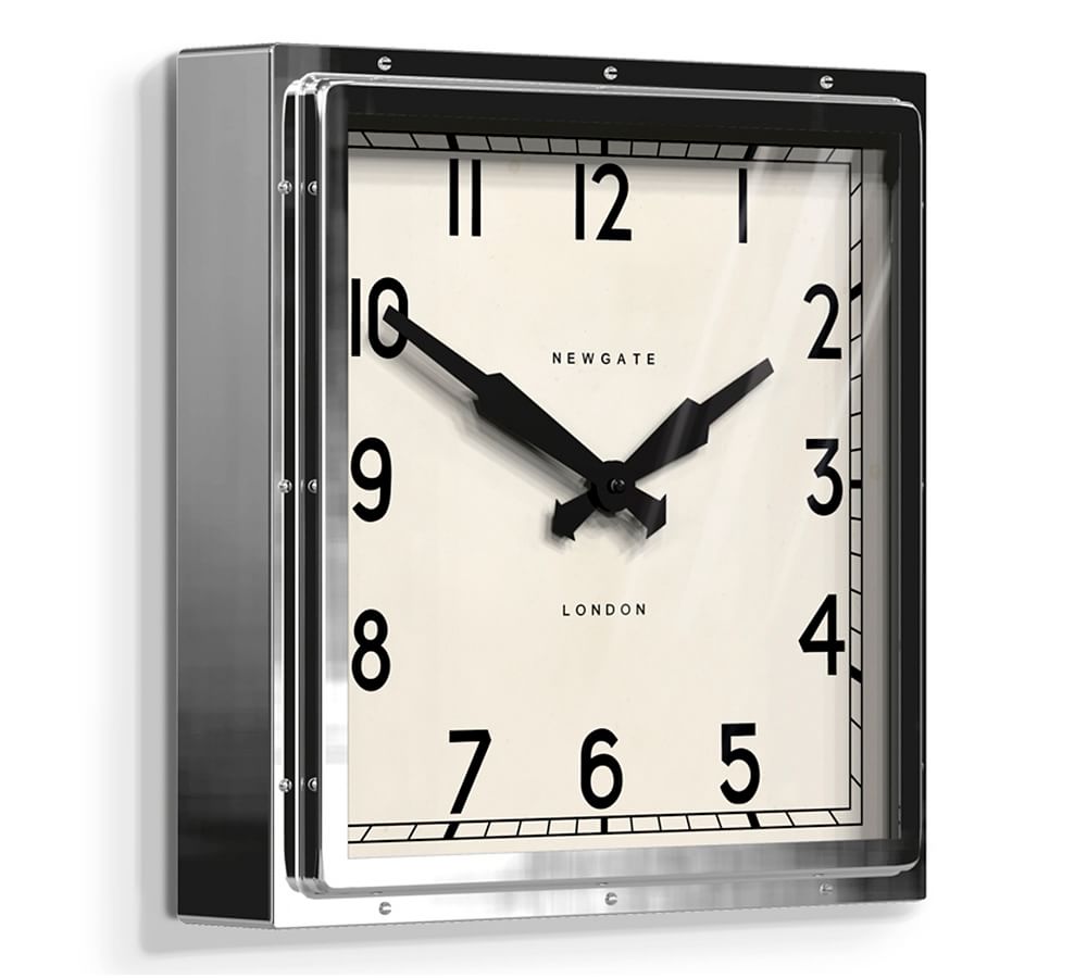 Newgate Chrome Wall Clock Pottery Barn