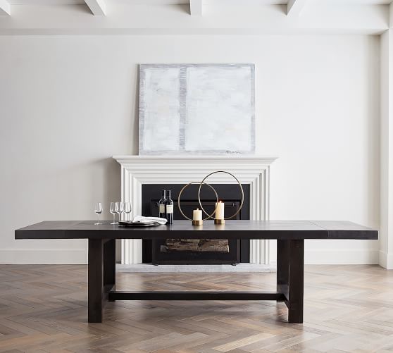 black dining table with extension