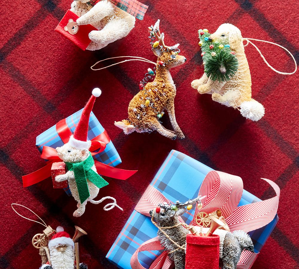 Bottlebrush Reindeer Ornament Pottery Barn