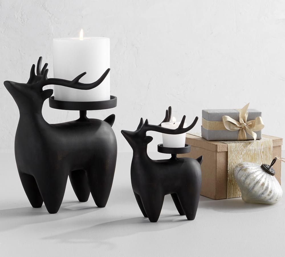 Nordic Reindeer Candleholders Pottery Barn