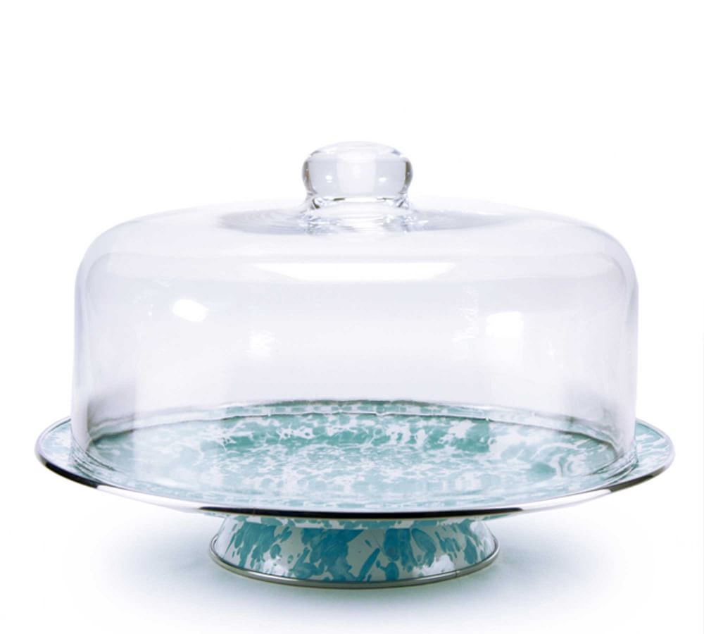 Golden Rabbit Enamel Cake Stand & Dome Pottery Barn