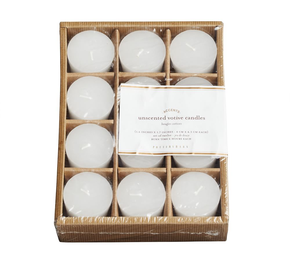 Unscented Votive Candles, Set of 12 Pottery Barn