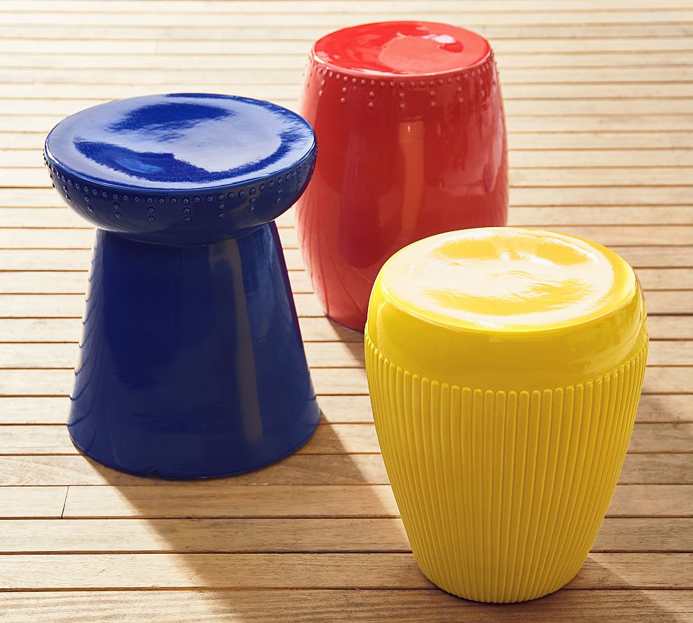 yellow ceramic side table