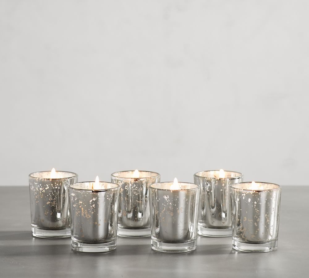 Mercury Glass Votive Candle, Set of 6 Pottery Barn