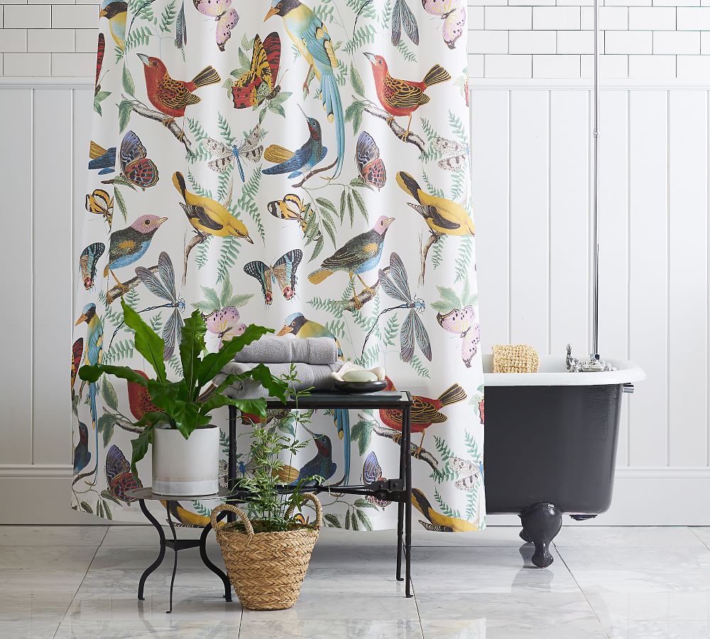 Fauna Bird Cotton Shower Curtain | Pottery Barn