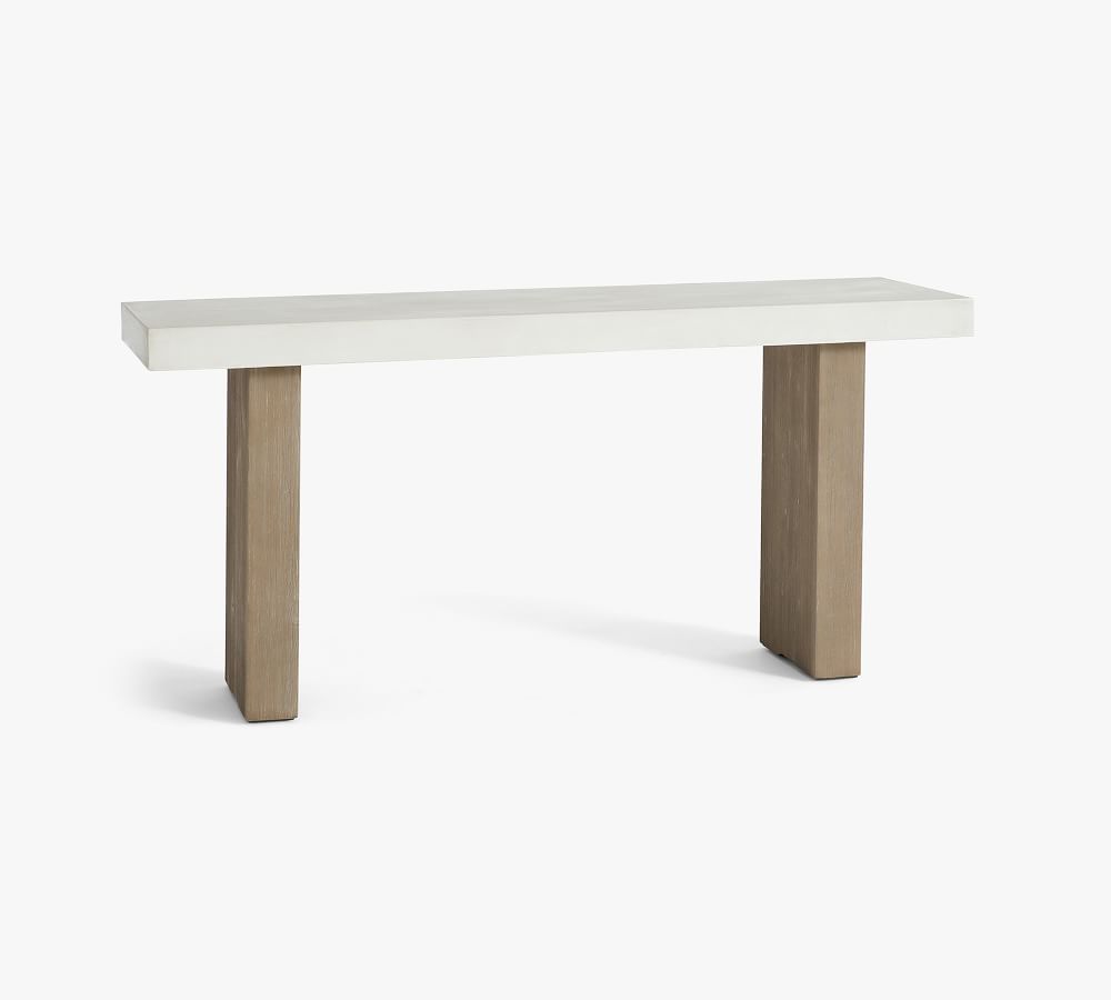 Pomona Indoor/Outdoor 65" Concrete & FSC® Acacia Console Table