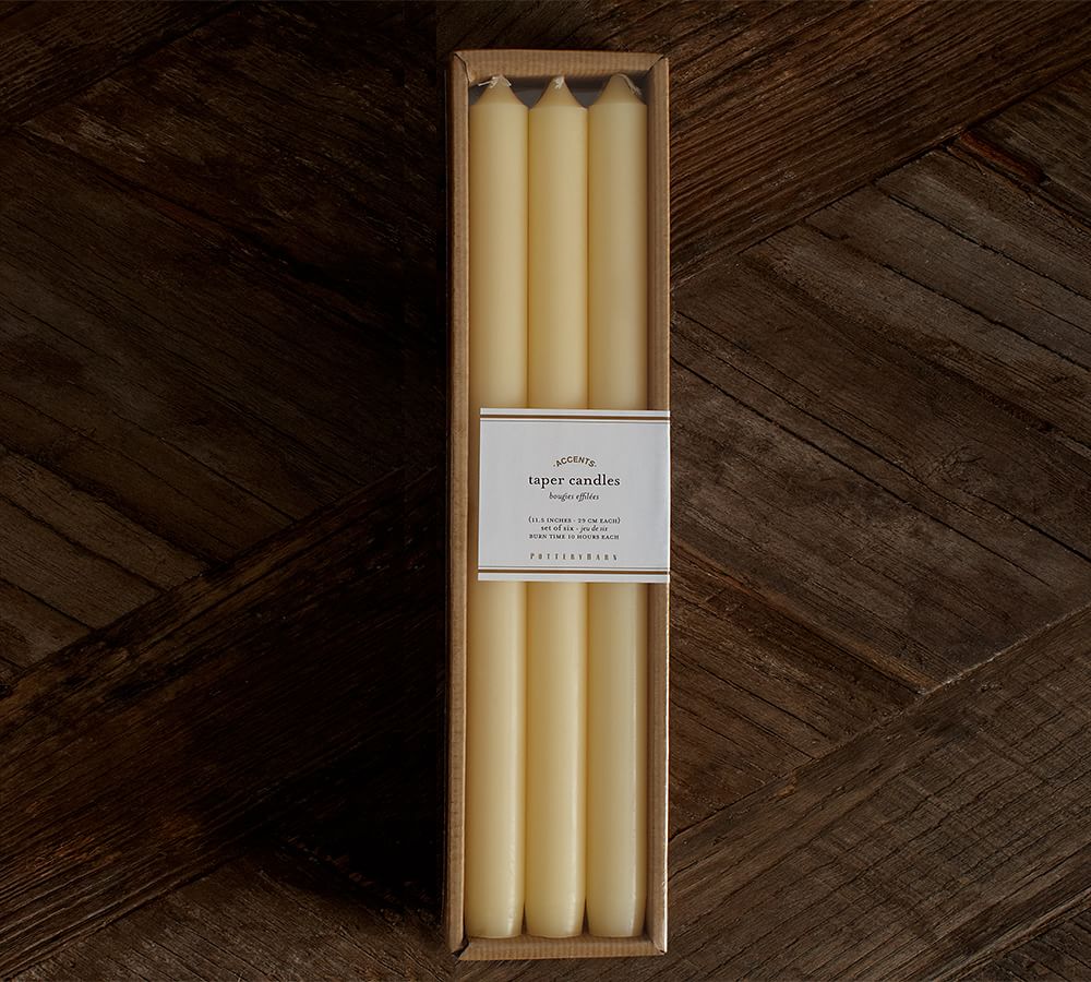 Unscented Taper Candle, Set of 6 Pottery Barn