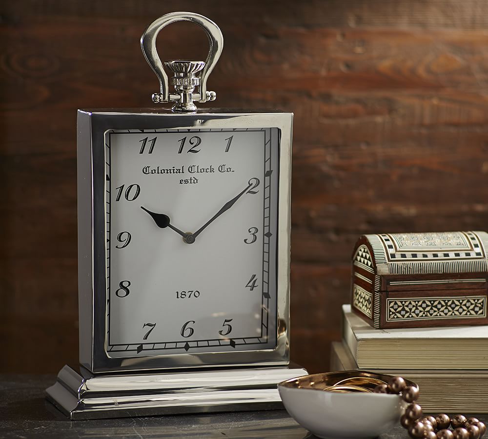 Oversized Silver Clock Pottery Barn