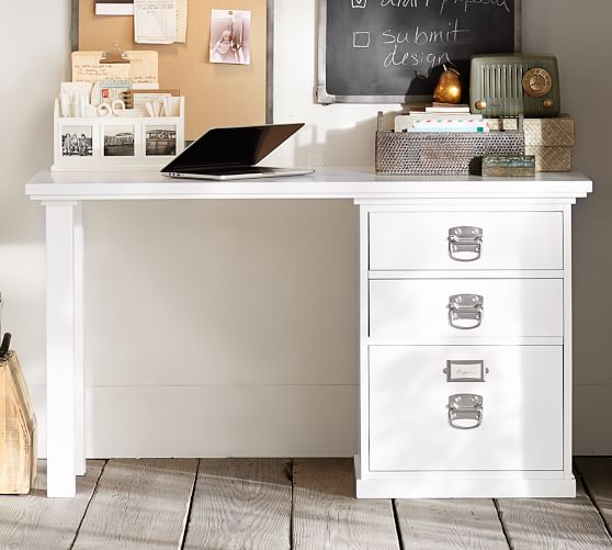 white cabin bed with pull out desk