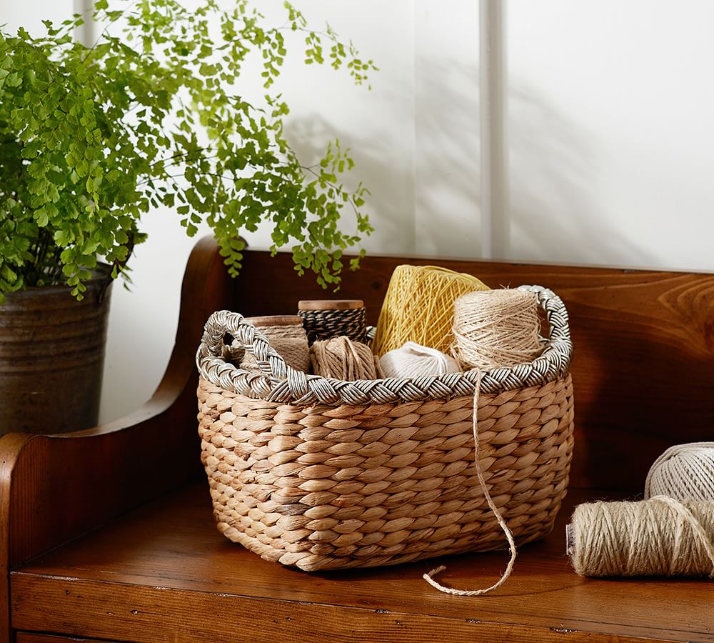 Metallic Rim Utility Storage Baskets | Pottery Barn