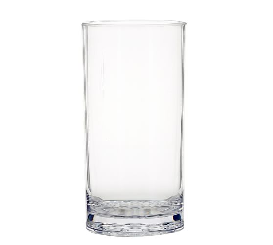 BarCraft Cut Glass-Style Unbreakable Acrylic Highball Glasses 600 ml Set of 4 1 Pint 