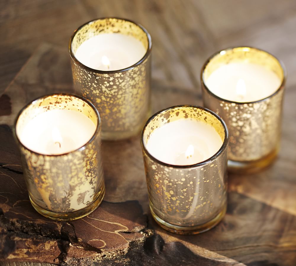 Mercury Glass Votive Candle, Set of 6 Pottery Barn