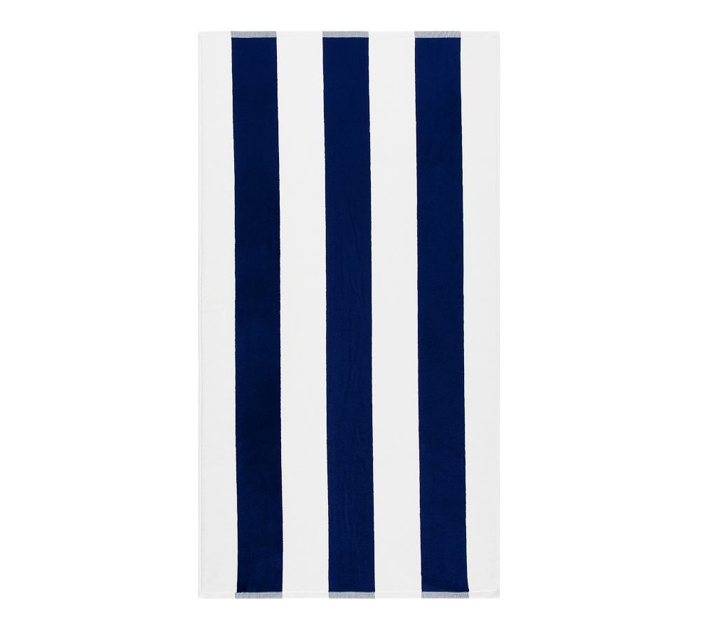 Classic Awning Striped Organic Kids Beach Towel Pottery Barn